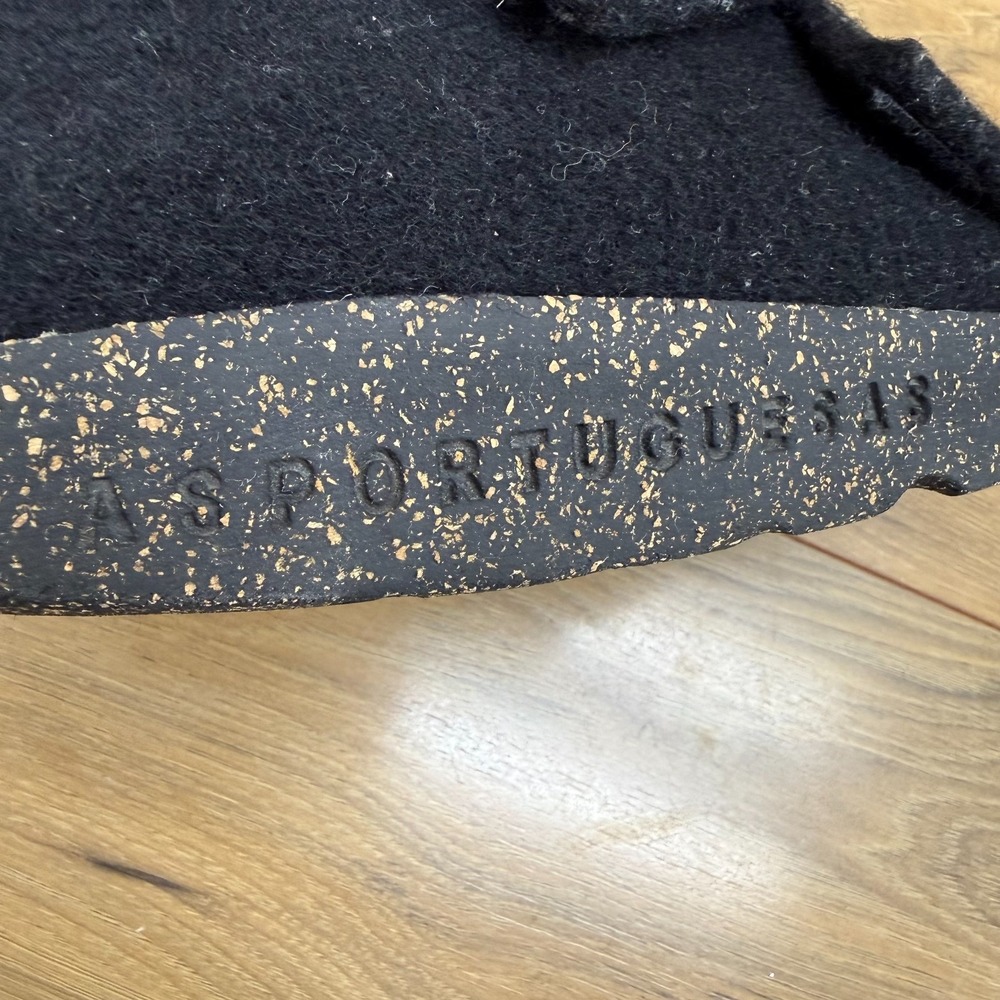 ASPORTUGUESAS Case Boot Black 9 9.5 EU 40 Wool Rubber Comfort Cork - Picture 12 of 13